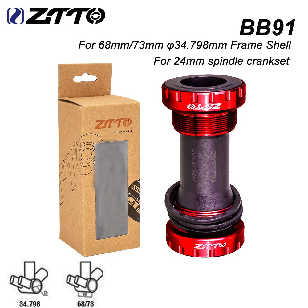 ZTTO BSA68/73 External Bearing Bottom Bracket BB91 BB109 BSA DUB BB For 68/73 34.798mm Frame 22/24/28.99mm Axis Spindle Crankset BB91 Red