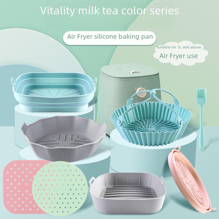 Silicone Air Fryer Tray with Handle and Baking Mat Accessories