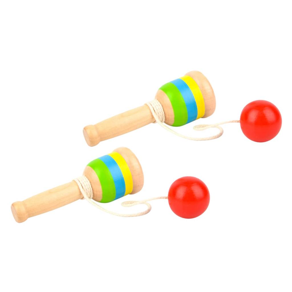 SAFIGLE Set of 2 Wooden X X Kids Skill Kids Kendama Cup Preschool Birthday Gift for Cup and Ball Versatile and Convenient Design Kendama, 12.8 3.7