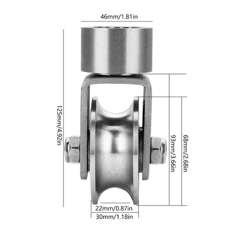 V/H Type Swivel Pulley 304 Steel Tractions Wheel Pulley Block Quiet Pulley Roller Tractions Wheel Slidings Gate Roller