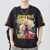 Dragon Ball Z Baskılı Kısa Kollu Pamuklu Tişört Son Goku Vegeta Unisex Kadın Kıyafetleri Harajuku Yk Tişört Vintage Günlük Tişört Üstler