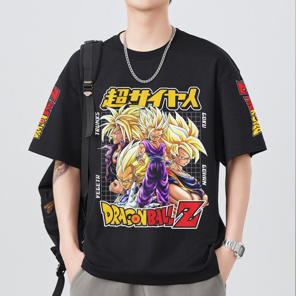 T-shirt en coton à manches courtes imprimé Dragon Ball Z Son Goku Vegeta Unisexe Vêtements pour femmes Harajuku Yk Tee Vintage Décontracté Tops