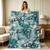 Soft Flannel Butterfly Print All Season Blanket for Sofa Couch Office Bedroom Living Room Warm Cozy Lightweight Throw Blanket for Indoor Outdoor Use