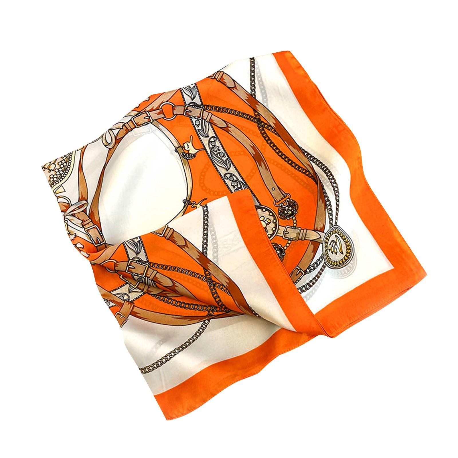 

Квадратный шарф 70 см. Женский шарф из искусственного шелка. Весенне-осенний универсальный шарф.