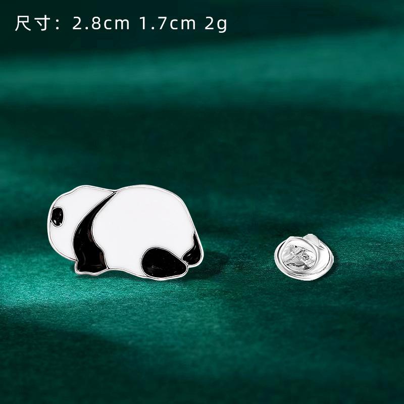 Chinese style panda brooch cute animal bag badge clothing bag accessories bamboo giant panda chain collar pin