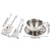 Double-Walled Stainless Steel Tea Cup Set - Includes Saucer and Spoon for Office & Home