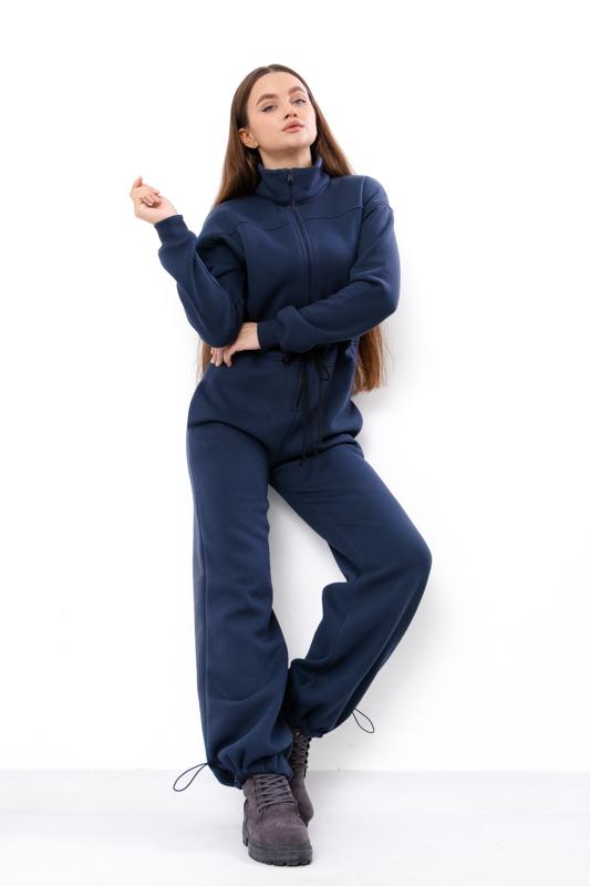 Jumpsuit – Women's Warm Zip-Up with Stand Collar & Waist Tie, Winter 8443-025 HC