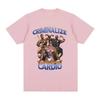 Criminalize Cardio Meme Pattern Tshirt Gym Fitness Retro Short Sleeved Tshirt Womens Fashion Hip Hop Large Tshirt