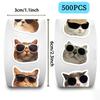 500 Pieces/roll Roll, Tape, Wear Sunglasses, Cat Head, Handbook Material, Decorate The Envelope Mouth