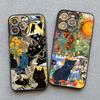 Artistic Image Stitching Black Cat Phone Case For iPhone 14 13 12 Mini 11 Pro Max 16 15 Pro Max Plus XS XR X 7 8 SE2 Back Covers