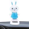 Solar Powered Swinging Toys ABS Animal Shape Cute Rabbit Solar Dancing Toy For Car Interior Dashboard Decor Desktop Ornament