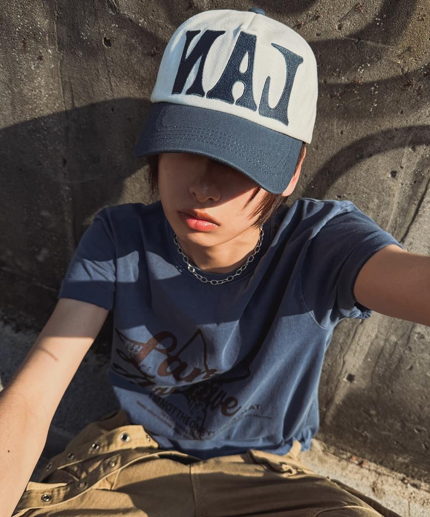 LANARCHIVE [8015] Reverse Font Ball Cap - Navy