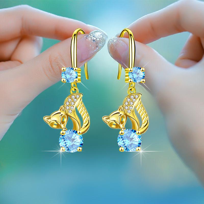 Original Net Red Fox Ear Hook Female Ins Niche Design Earrings Fashion Earrings