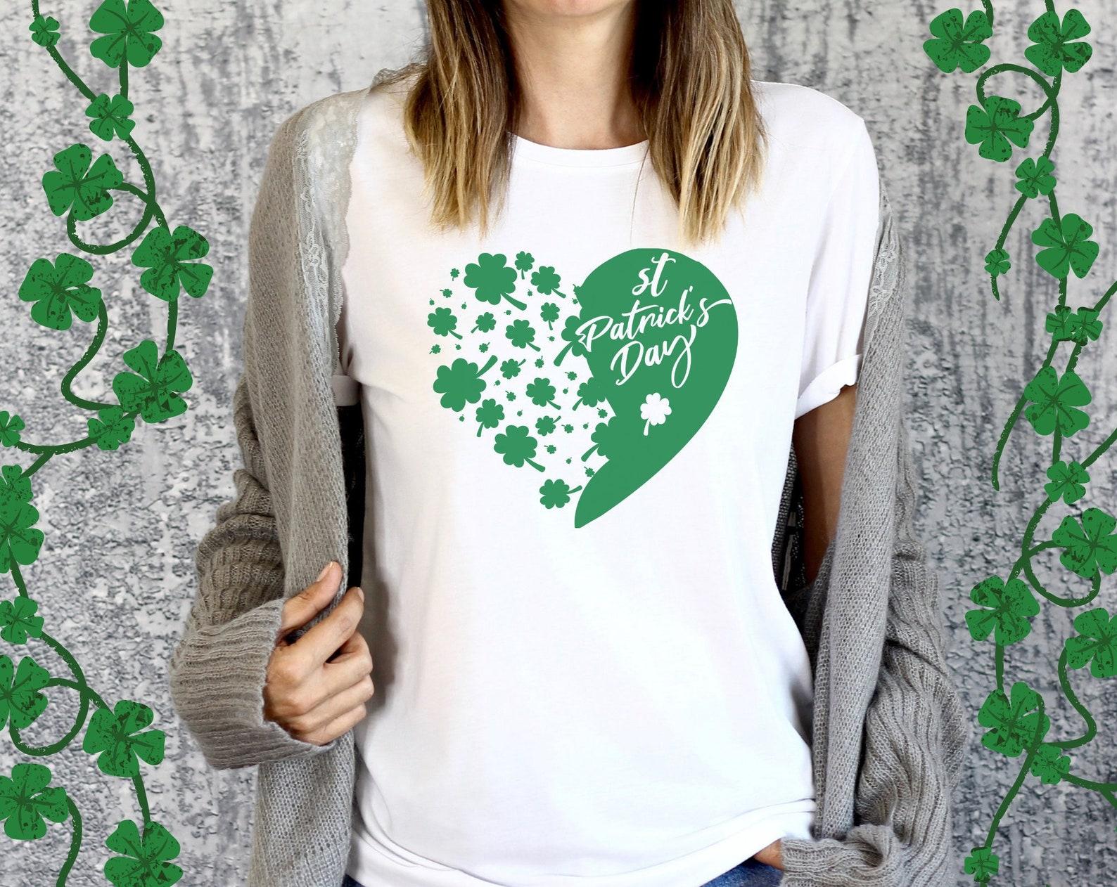 Womens St Pattys Shirt | Heart Shamrock Tee | St Patricks Day Shirt | Womens St Paddys | Cute St Pattys Shirt | St Pattys Women M