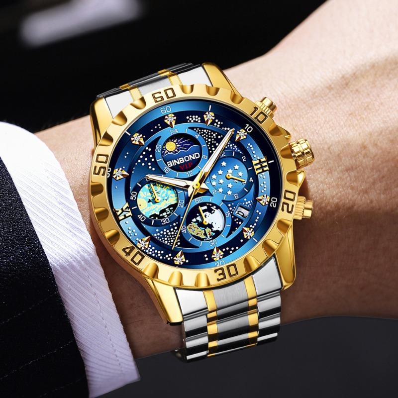 Binbang BINBOND fashionable multi-functional waterproof men's quartz watch