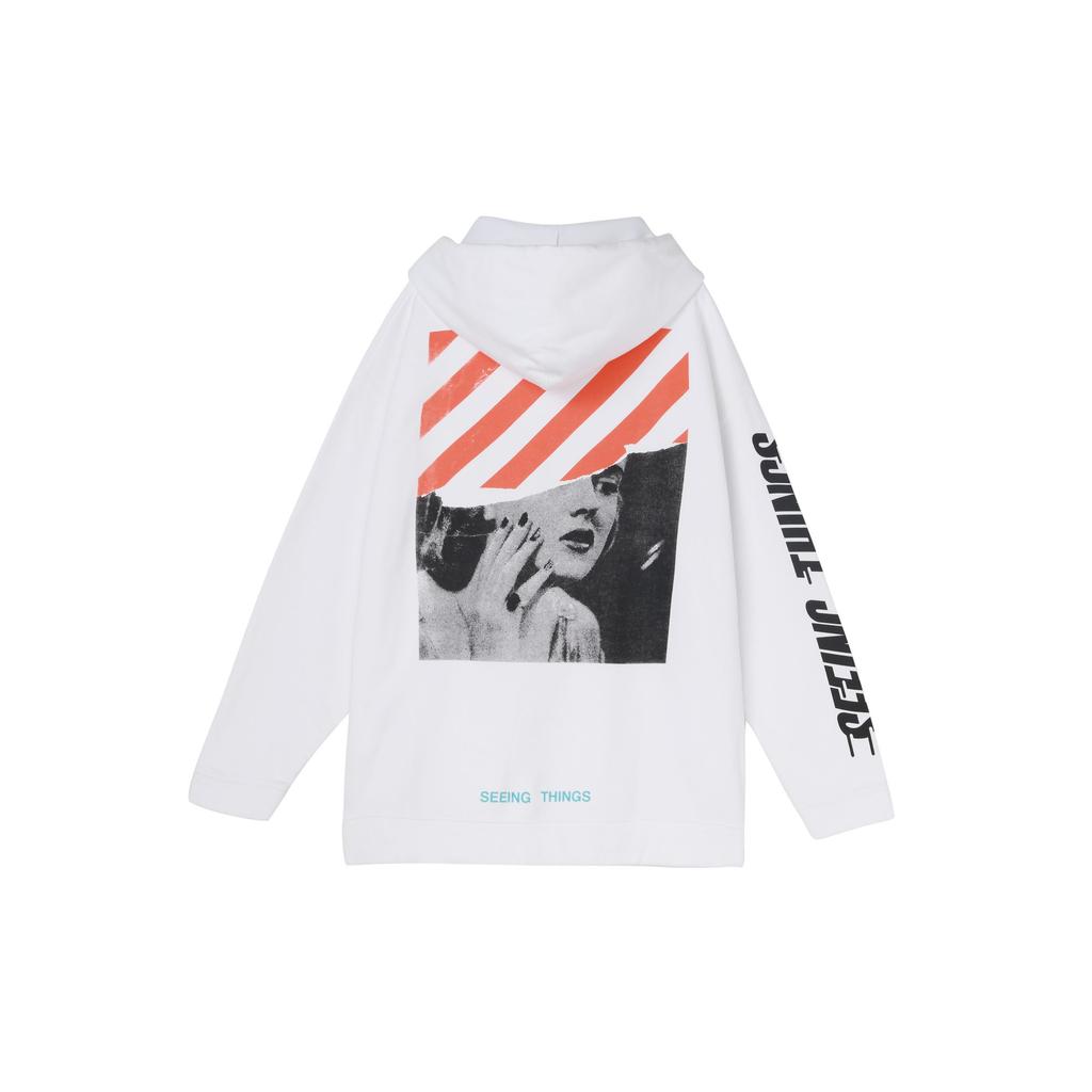 OFF-WHITE Men Printing Classic Hooded Sweatshirt White OMBB009G20JER0020188