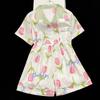 Fresh Tulip Pattern Pastoral Style Popular Women'S Summer Short-Sleeved Shorts Loungewear Two-Piece Set