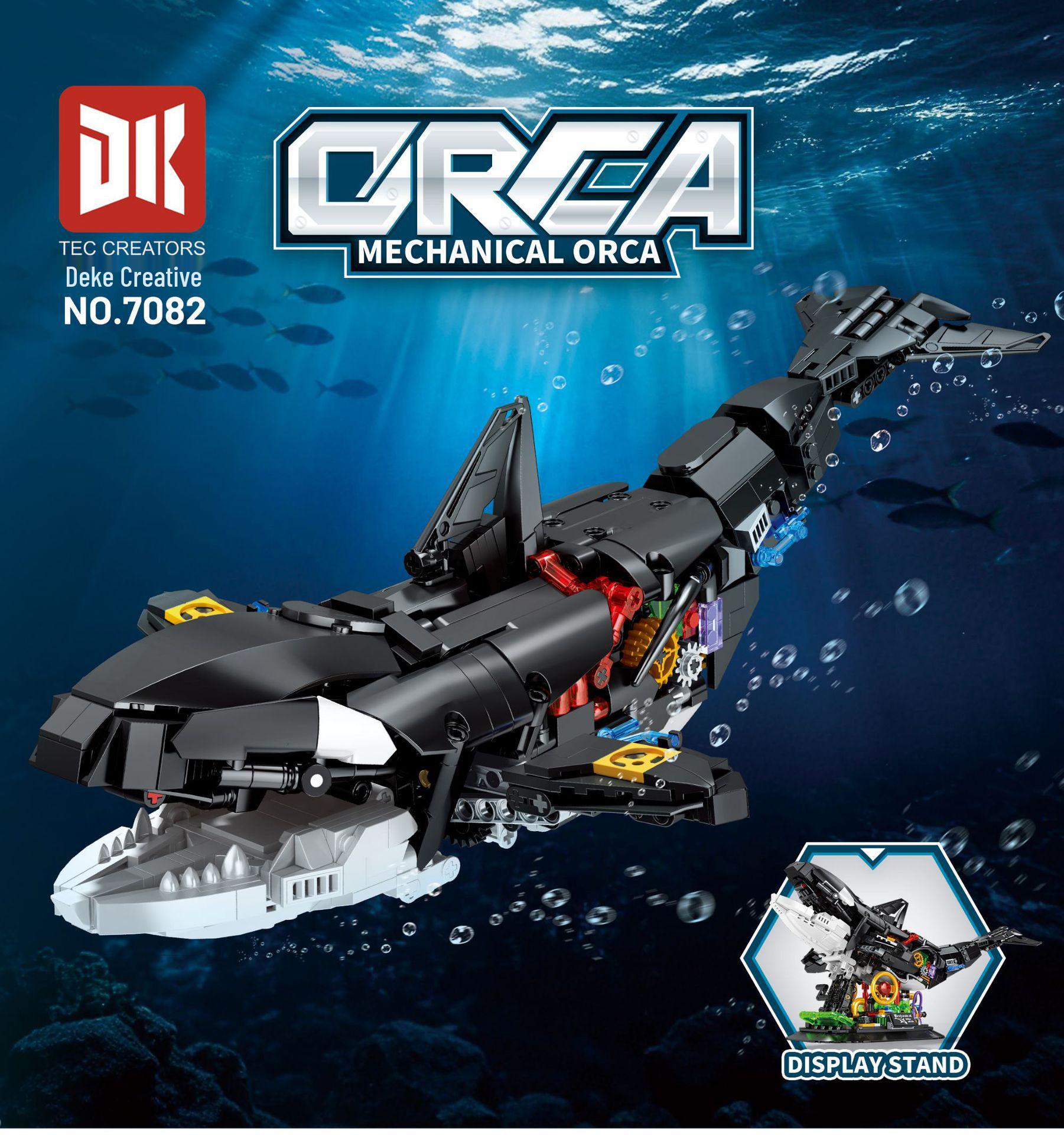 DK7081 Marine Animal Model: Mechanical Shark & Orca Building Blocks DIY Gift