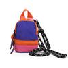 Color-blocked Mini Backpack Coin Purse Colorful Canvas Coin Bag Earphone Storage Bag  Daily