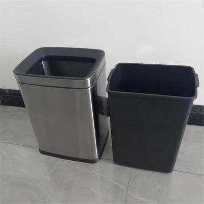 10L 304 Stainless Steel Bathroom Trash Can with Flame-Retardant Liner