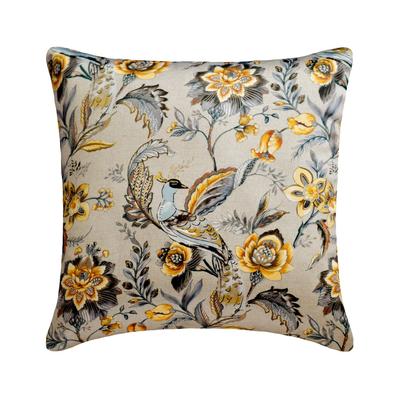 Pillow Covers Grey & Yellow Accent Cushion Covers Satin Peacock Throw Pillows For Sofa Floral Art Deco Style Easter - Peacock Beau