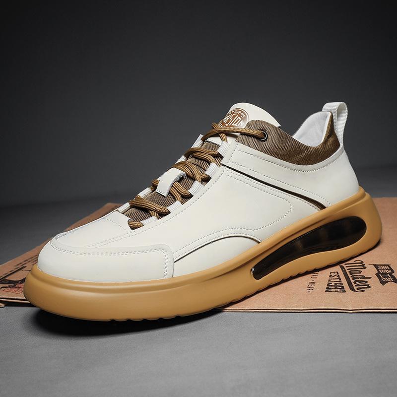 Designer Shoes for Men Genuine Leather Casual Shoes Fashion Flat Skateboard Shoes Youth Fashion Lace-up Sneakers