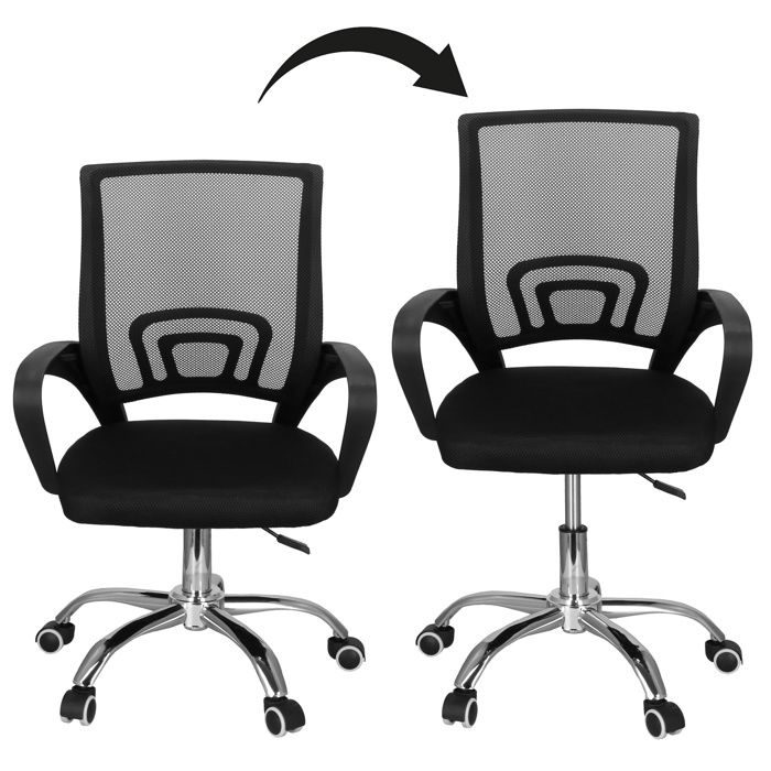 Office Chair - Springos - Swivel - Black - Padded - Height-adjustable