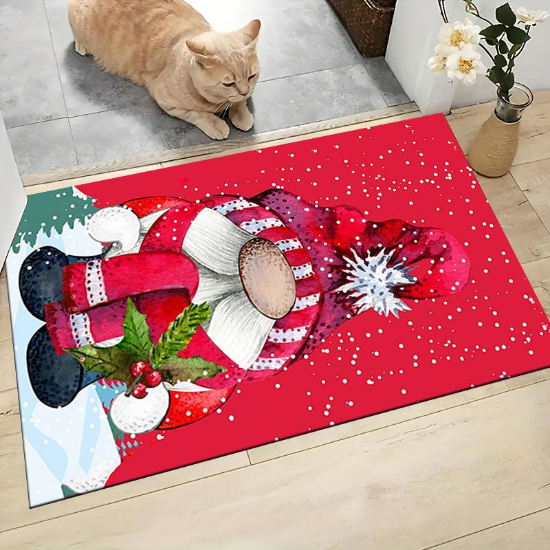 1Pc Christmas Gnome Celebration Carpet Rug Soft Washable Antislip Home Living Room Sofa Mats Personalized Christmas Rug