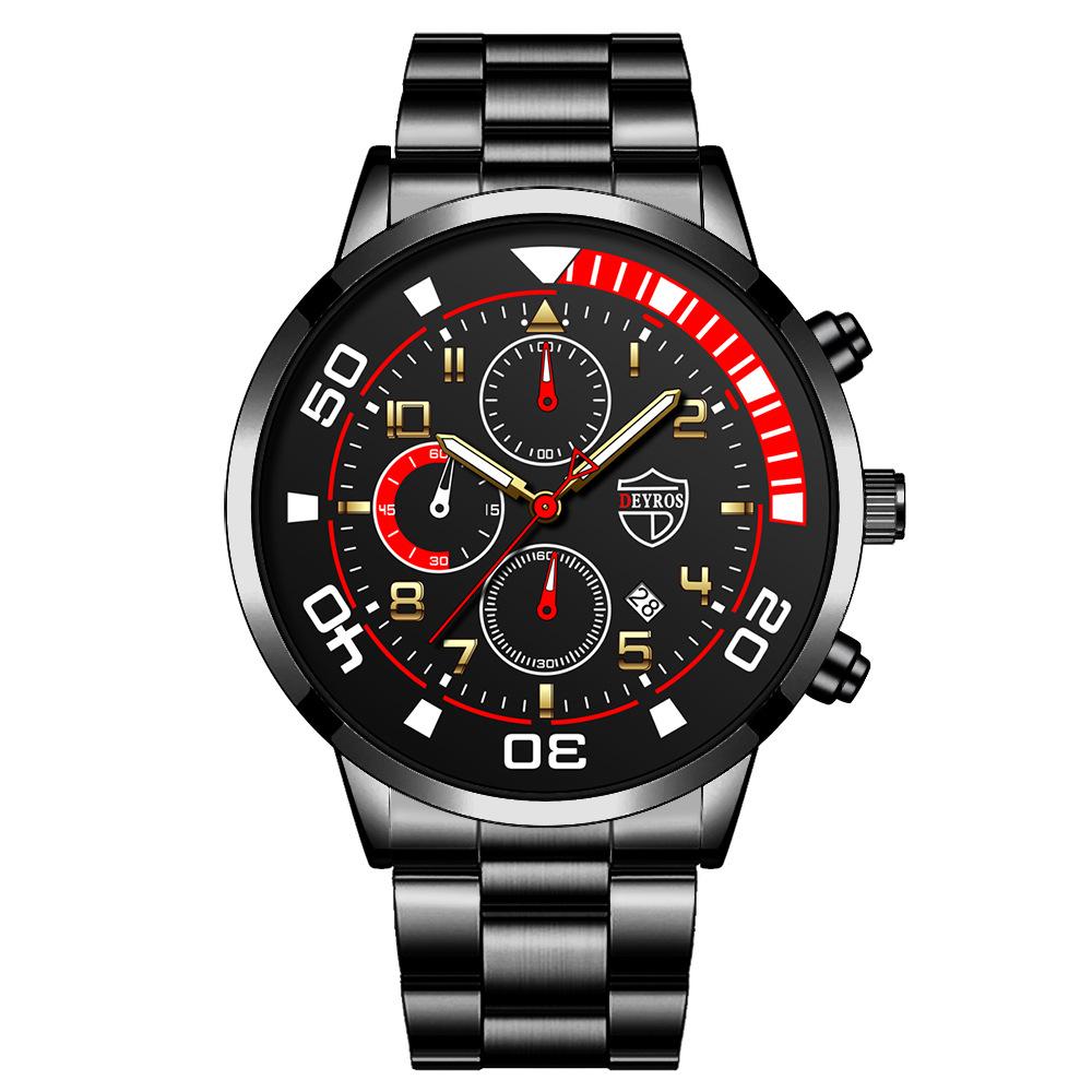 Steel Belt Watch Men'S Automatic Luminous Calendar Quartz Watch