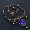 Blue Sapphire Necklace, Handmade Gemstone Necklace, 999 Copper Wire Wrapped Necklace Antique Jewelry, For Engagement Gift