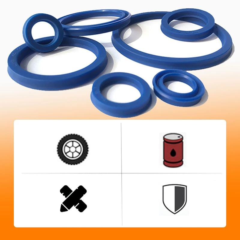 2Pcs PU Hydraulic Oil Seals with Single Lip Radial Shaft for Equipment Repair