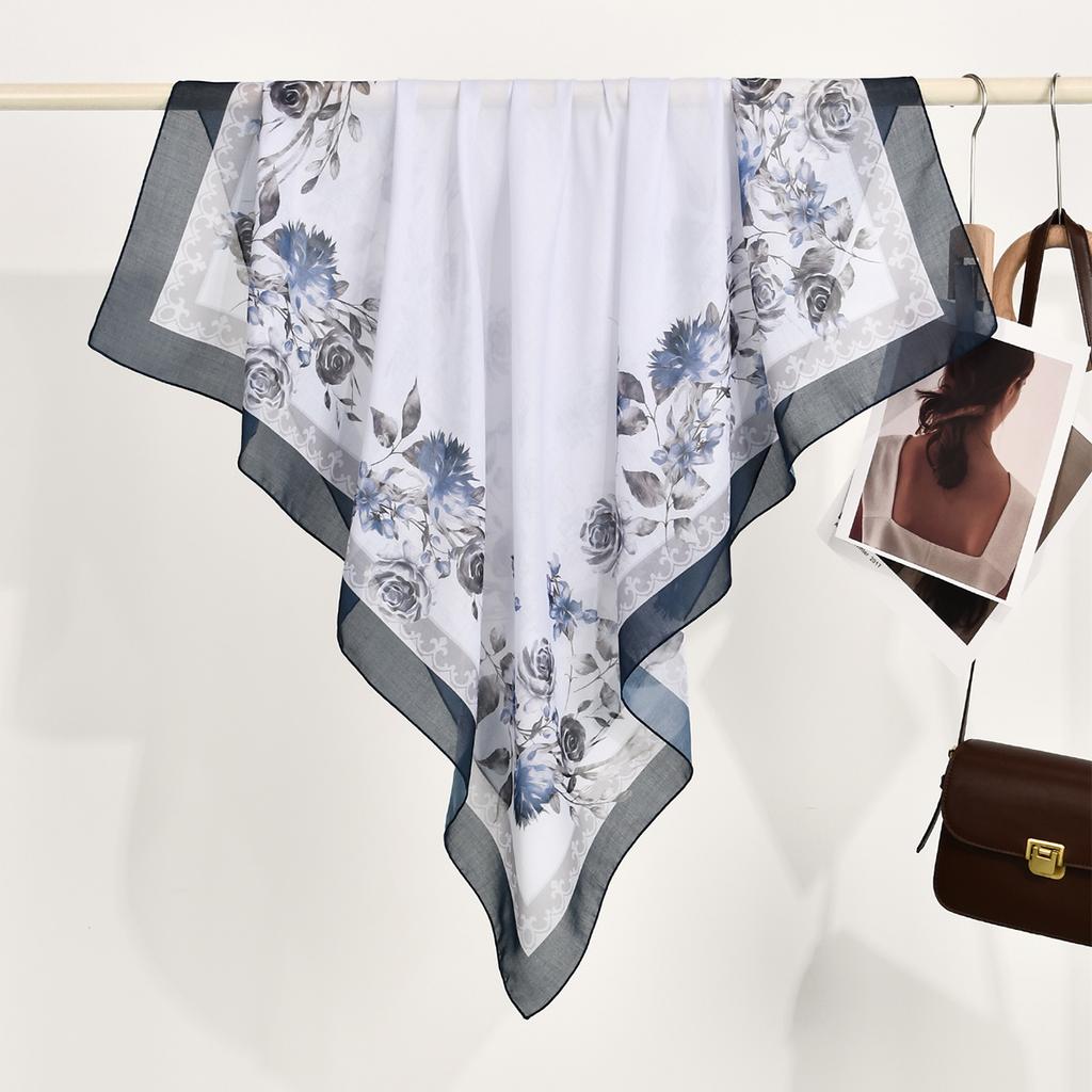 Neuer floral bedruckter 110 Quadratischer Schal Damen Muslimische Hijabs Schal Halstuch Halstuch Schals Kopftuch Bandanas Stirnband Stirnbänder