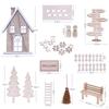 1/12 Dollhouse Christmas Scene Decor Tabletop Life Pretend Toys Wood Elf Fairy Door DIY