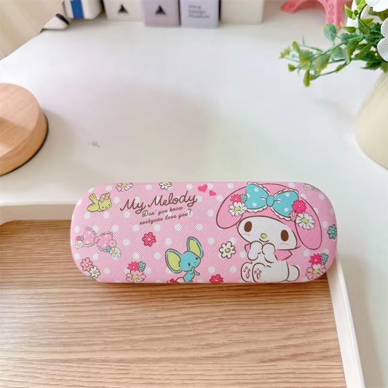 MINISO Disney Stitch Glasses Storage Box Cute Cartoon Sanrio Hello Kitty Student Glasses Sunglasses Protective Box Student Gifts