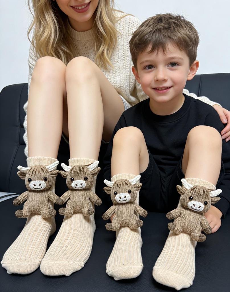 3D Cute Sloth Plush Socks - Warm Crochet Animal Floor Socks for Men & Women
