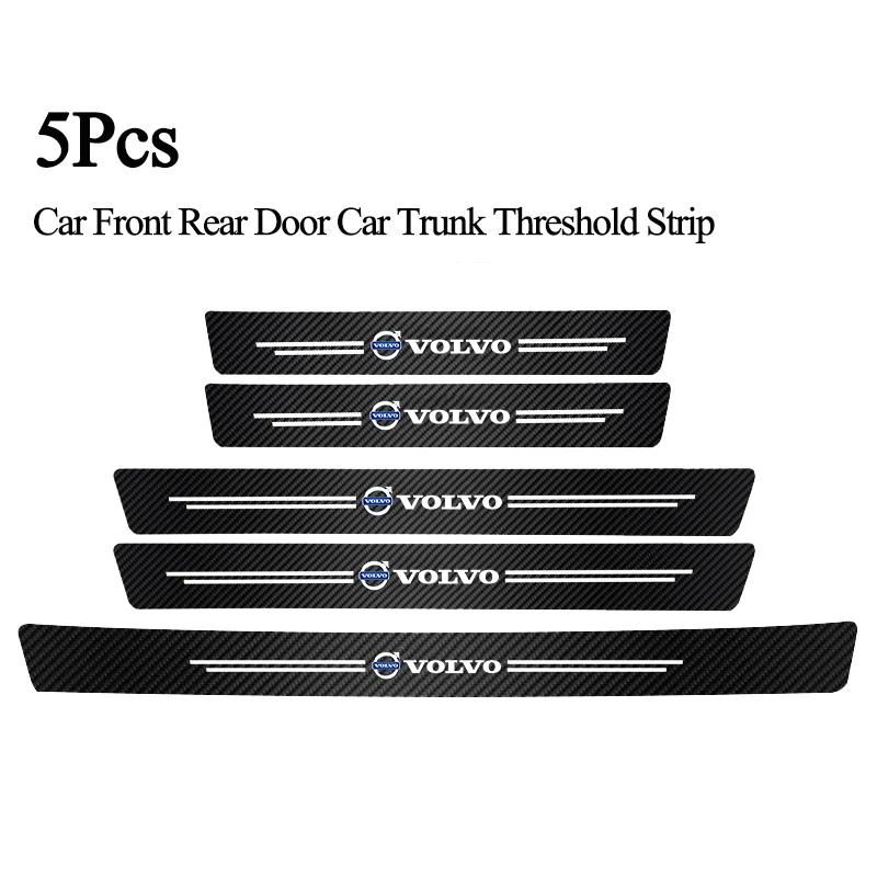 

5Pcs Car Logo Threshold Stickers Door Sill Protector Anti Scratch For Volvo XC90 V90 V60 XC60 V40 S80 S60 S90 C40 XC40 V70 XC70