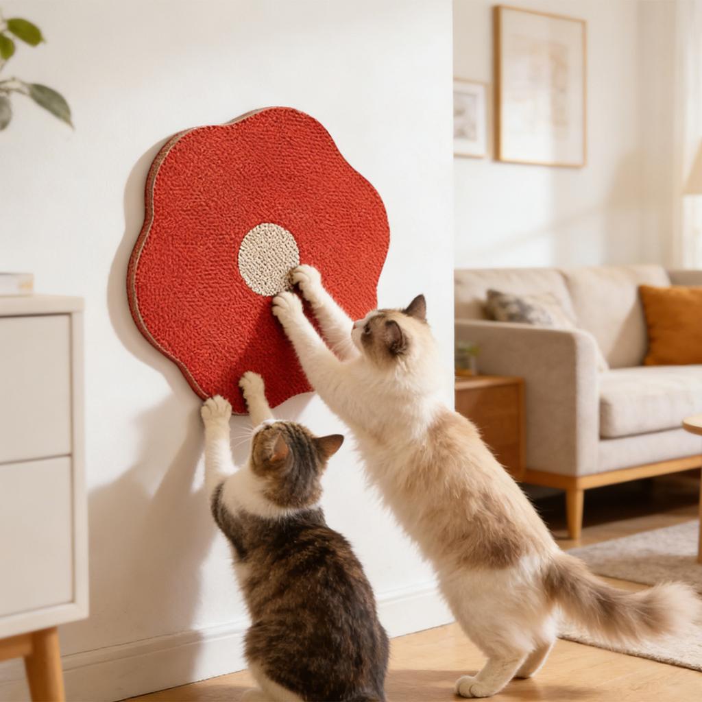 New Flower Scratching Pad , Wall-Mount Flower Scratching Pads, Furniture From Claws, Space-Saving Scratching & Home Decor