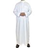 Men's Stand Collar Polyester Robe with Pocket - Arab Middle East Style, Qatar