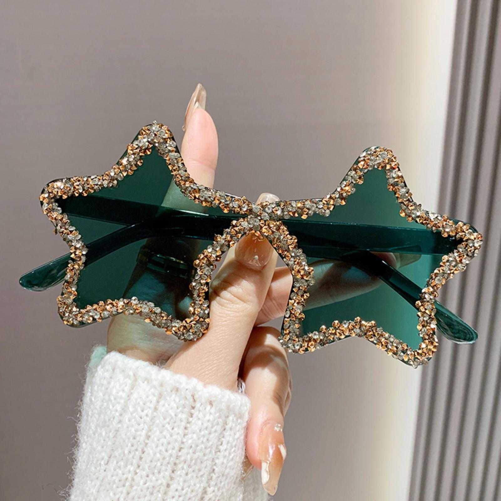 

Five-pointed Star Personalized Ocean Candy-colored Sunglasses, Handmade With Rhinestones, Perfect For Photos, Clubbing, And Street . One Size
