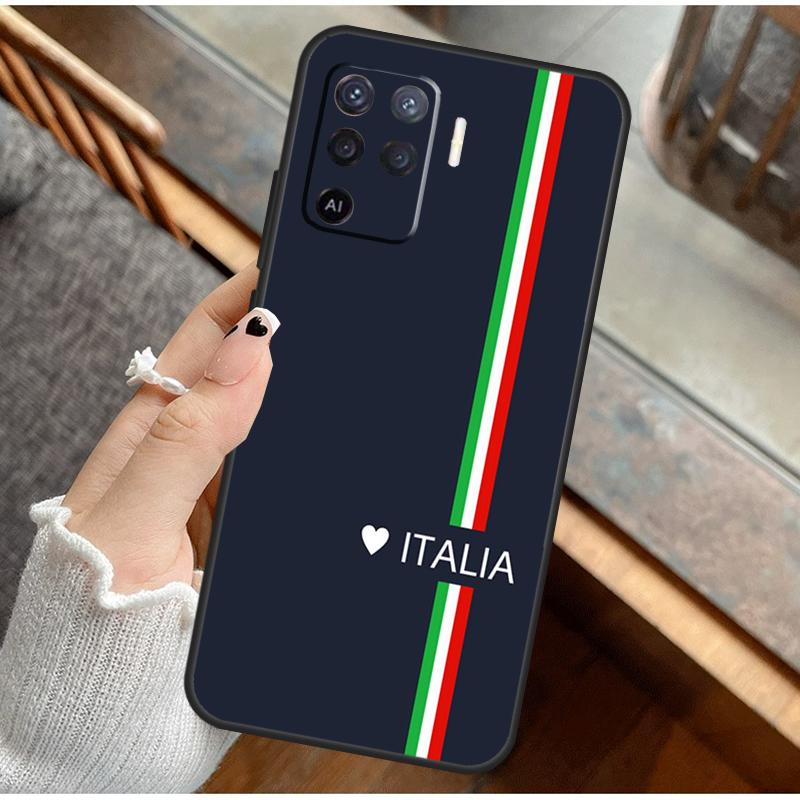 Italy Flag Phone Case For Oppo A16 A76 A78 A96 A58 A18 A38 A98 A17 A77 A80 A40 A60 A74 A94 A54 A15 A57S
