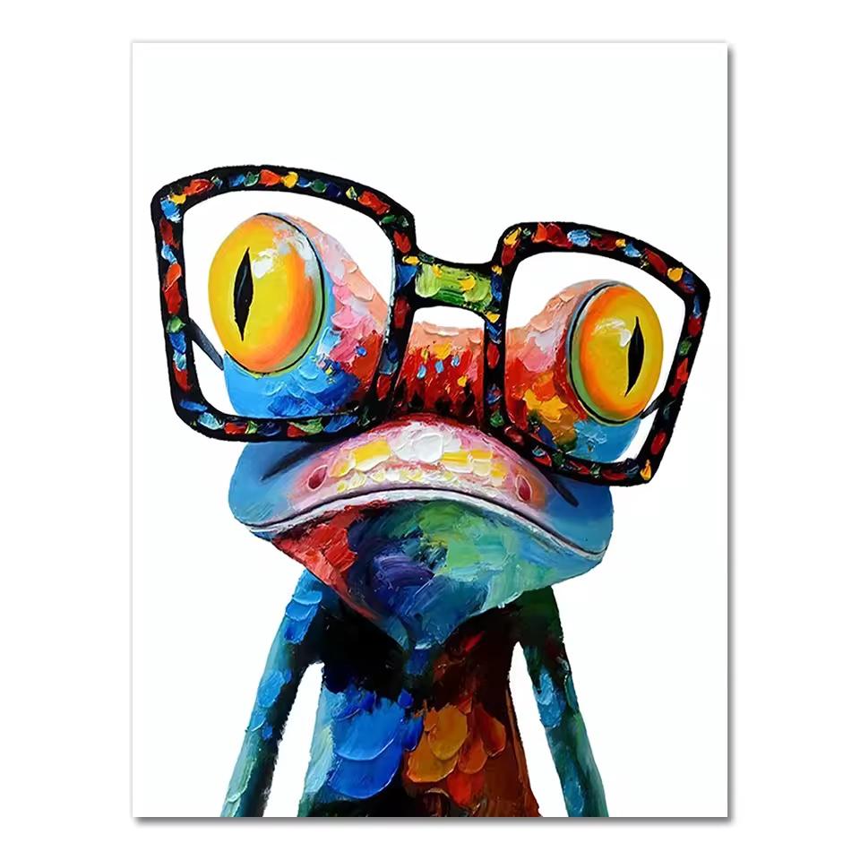 Graffiti Art Cute Frog Canvas Paintings Abstract Animals Posters and Prints On Canvas Wall Art Picture for Living Room Decor