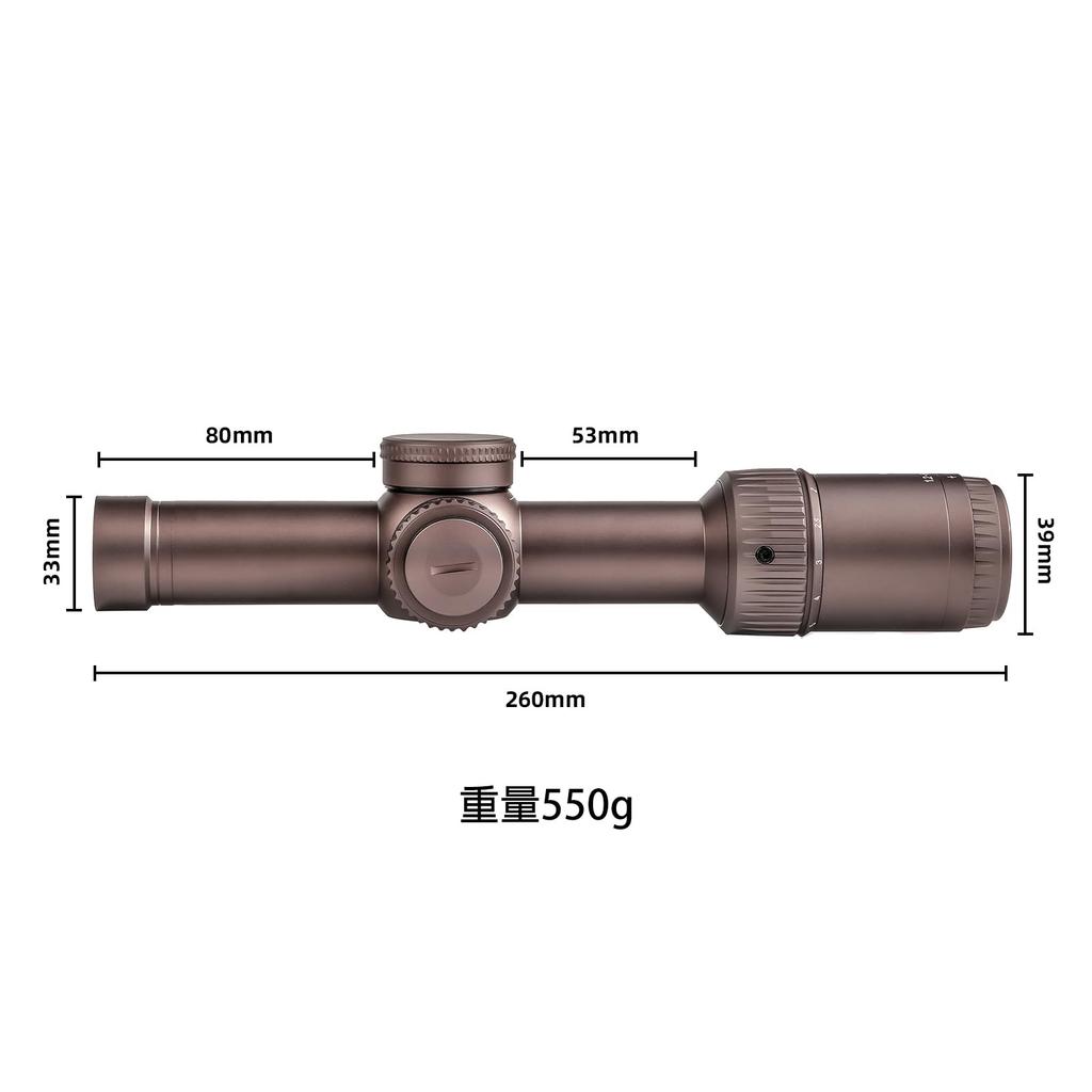 VO Type Rifle Scope Variable Magnification Rifle Scope Airsoft Scope 20mm High Mount Ring Included T-EAGLE 1.2-6x24