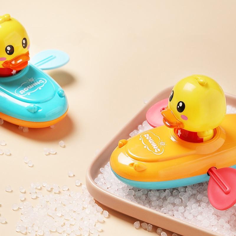 Kinder Bad Wasser Spielen Spielzeug Kette Ruderboot Schwimmen Schwimmende Cartoon Gelbe Ente Säugling Baby Frühe Bildung Badezimmer Strand Geschenke