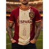 Bandiera Squadra Nazionale Spagnola 2026, Maglia da Calcio per Tifosi, Leone Retro 3D Asciugatura Rapida Sportivo Casual Top da Uomo Maglietta