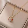 Butterfly Necklace with Color-Retaining Zircon - Fashionable, Versatile Women's Jewelry Accessory.