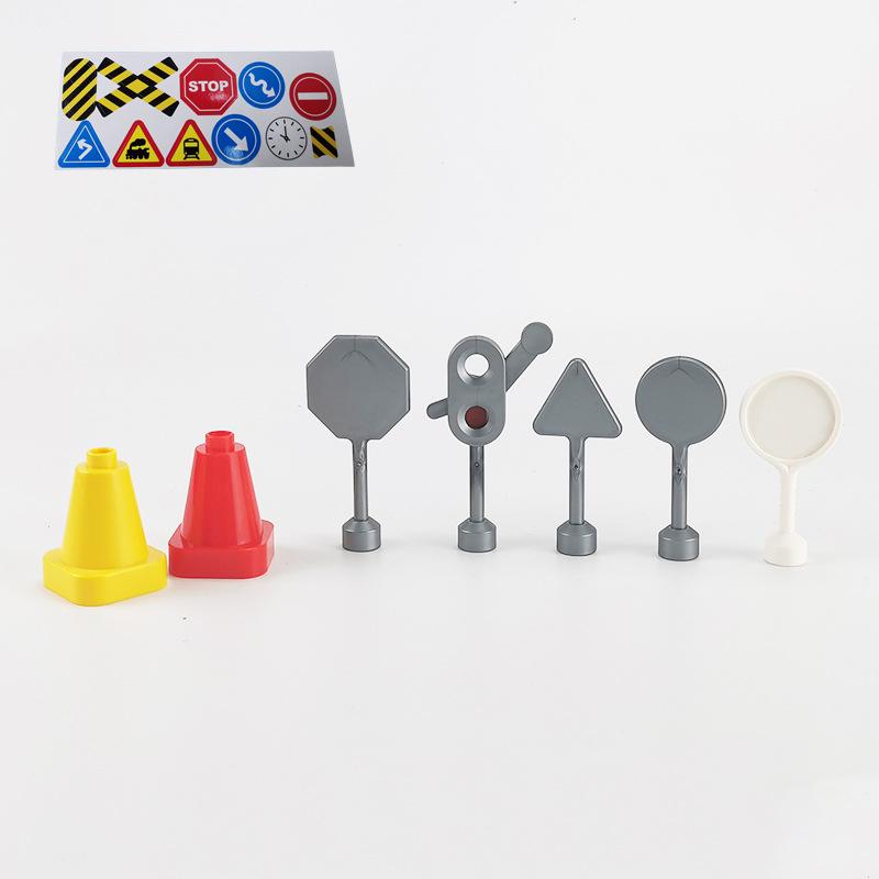 Large Building Block Traffic Accessories: Lights, Warning & No Honking Signs