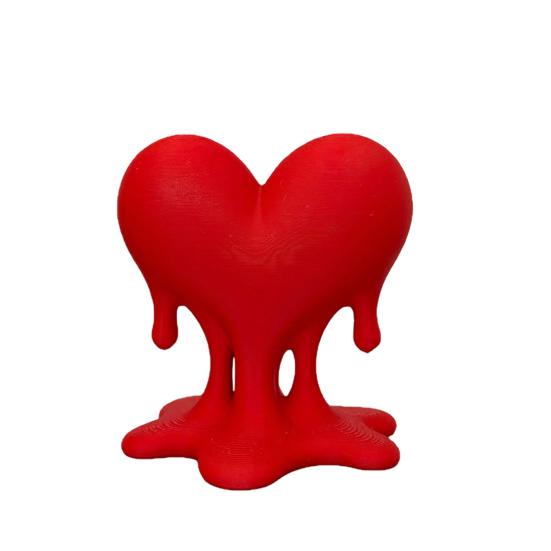 

Melting Heart Sculpture 3D Printed Dripping Heart Figurine Romantic Modern Home Decoration for Room Desk Shelf Decor