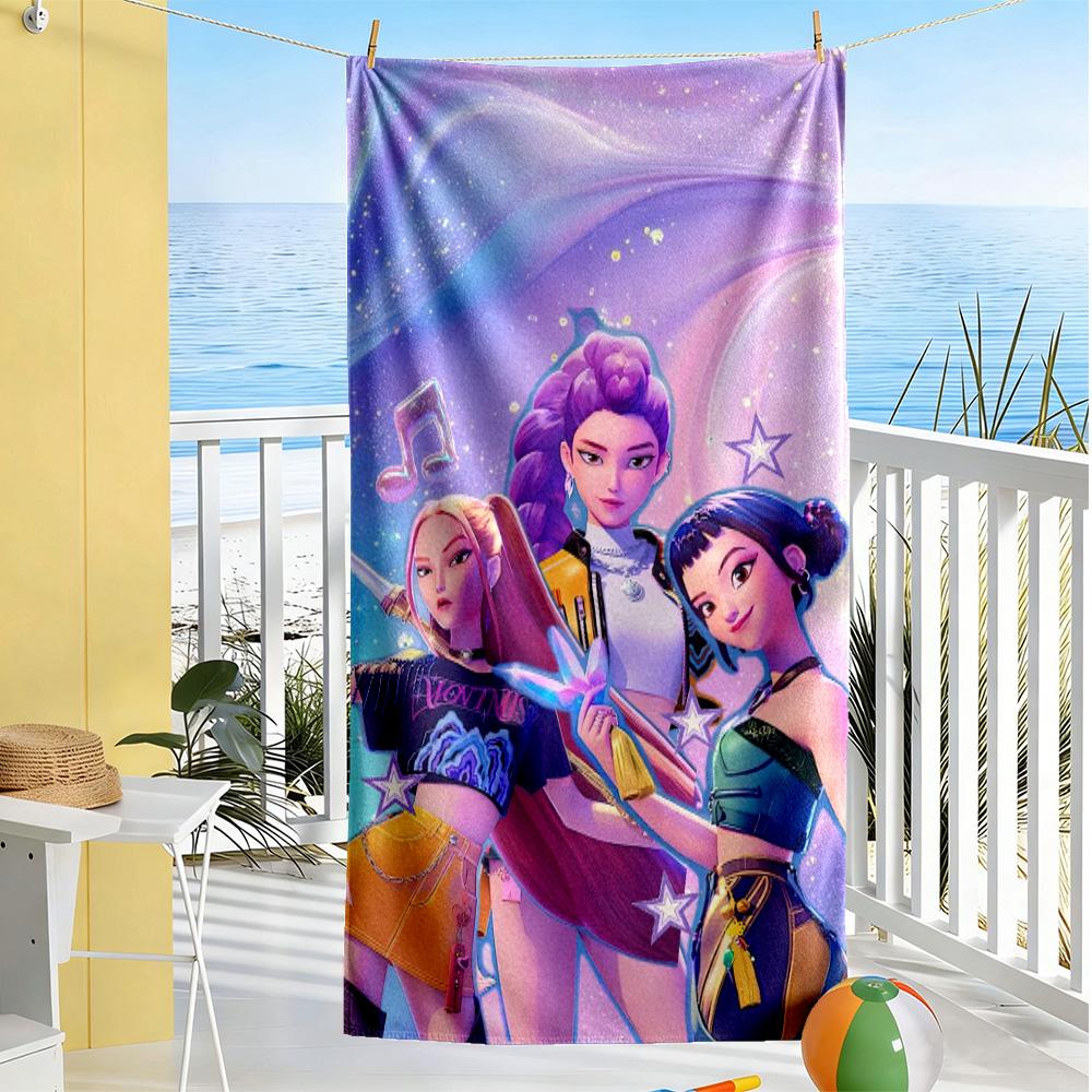 Demon Hunter Beach Towel Quick-Dry Soft Microfiber Comfortable Lightweight Suitable for Swimming, Gym, Camping, Yoga Vacation