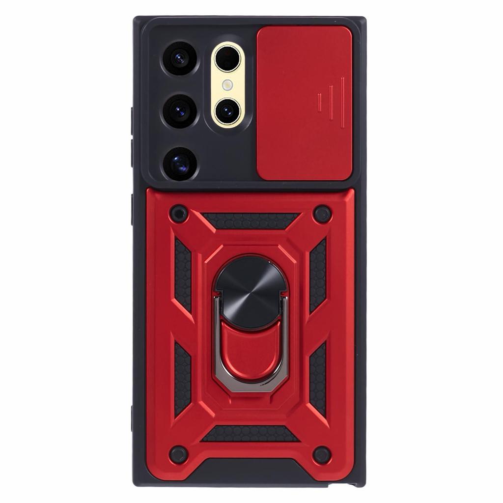 For Samsung Galaxy S24 Ultra Case Kickstand Phone Cover with Slide Lens Protection