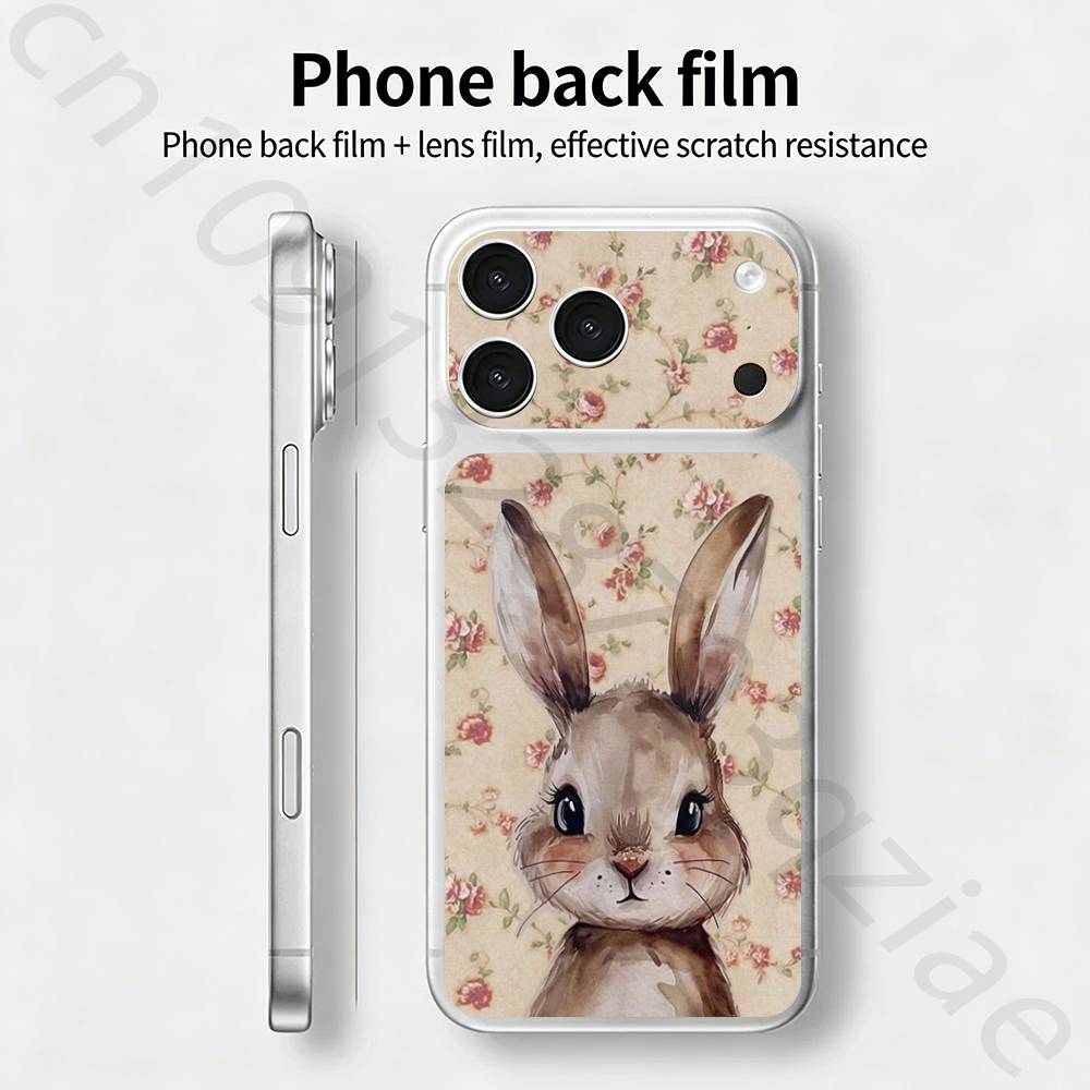 

Cute Cartoon Rabbit TICKET Decal Skin Wrap for iPhone 17 Pro/Pro max Protective Film for Back, Frame, Camera iPhone17promax